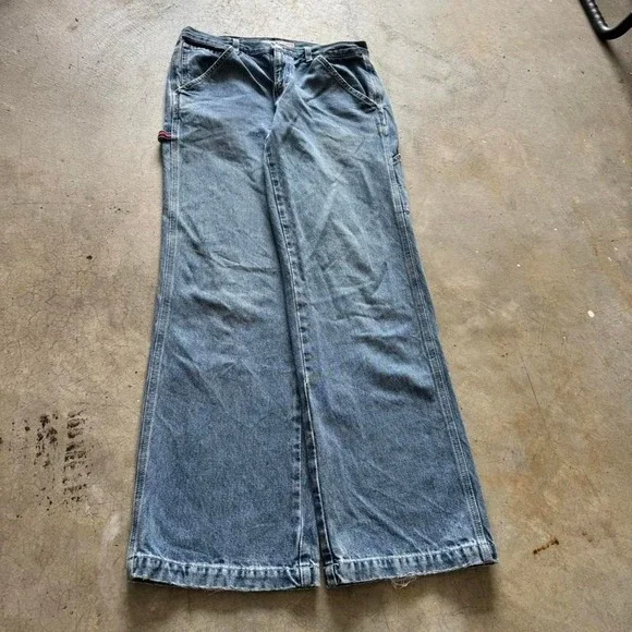 Baggy Tommy Hilfiger Carpenter Wide Leg Jnco Styl Y2k Vintage Denim Jeans 30x32 - Picture 6 of 8